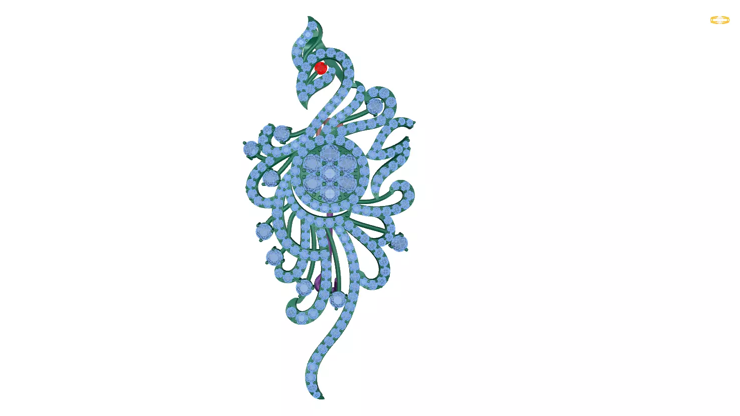 pendant peacock wallpaper 3D print model_0