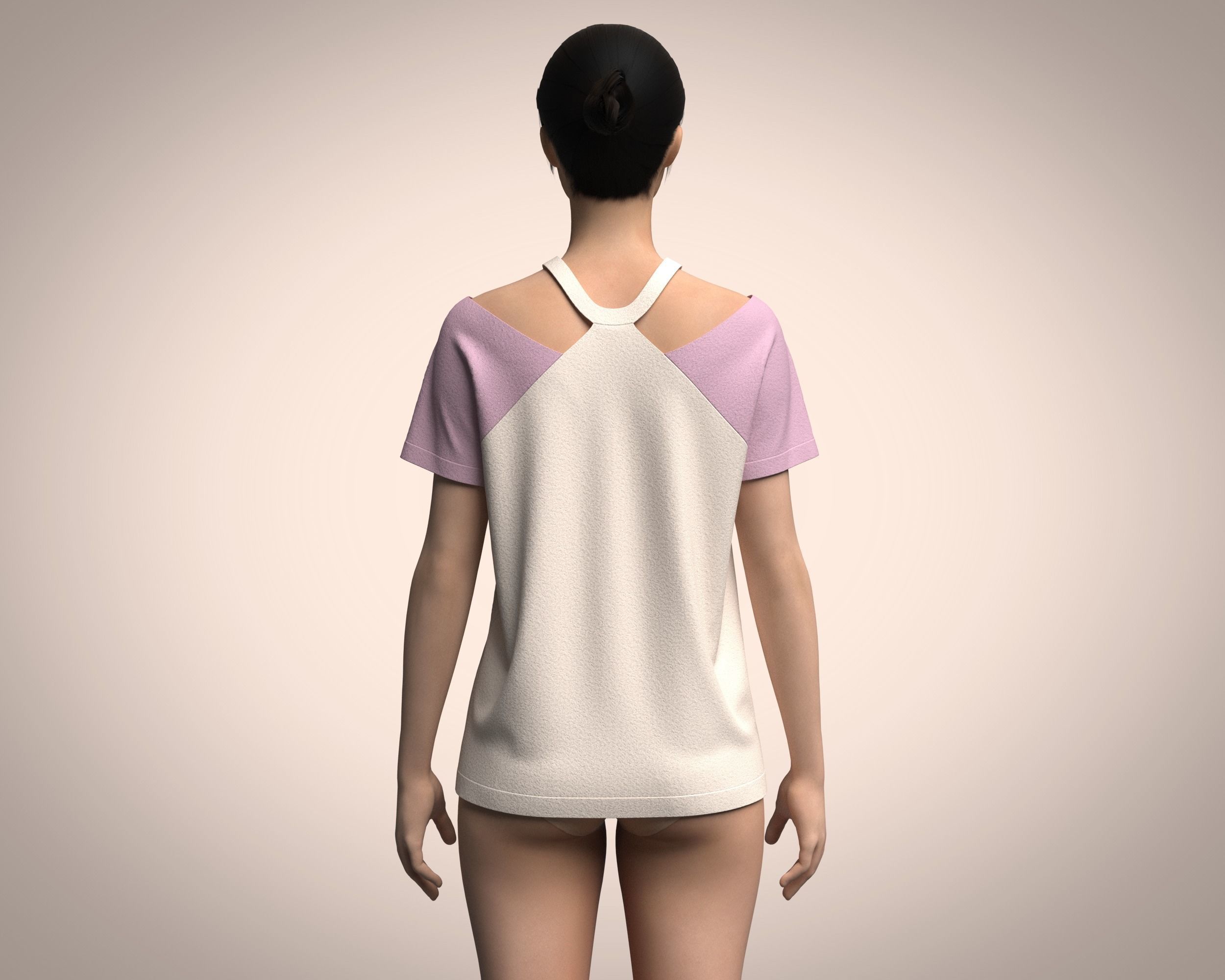 Ladies Pink Tops 3D model_4