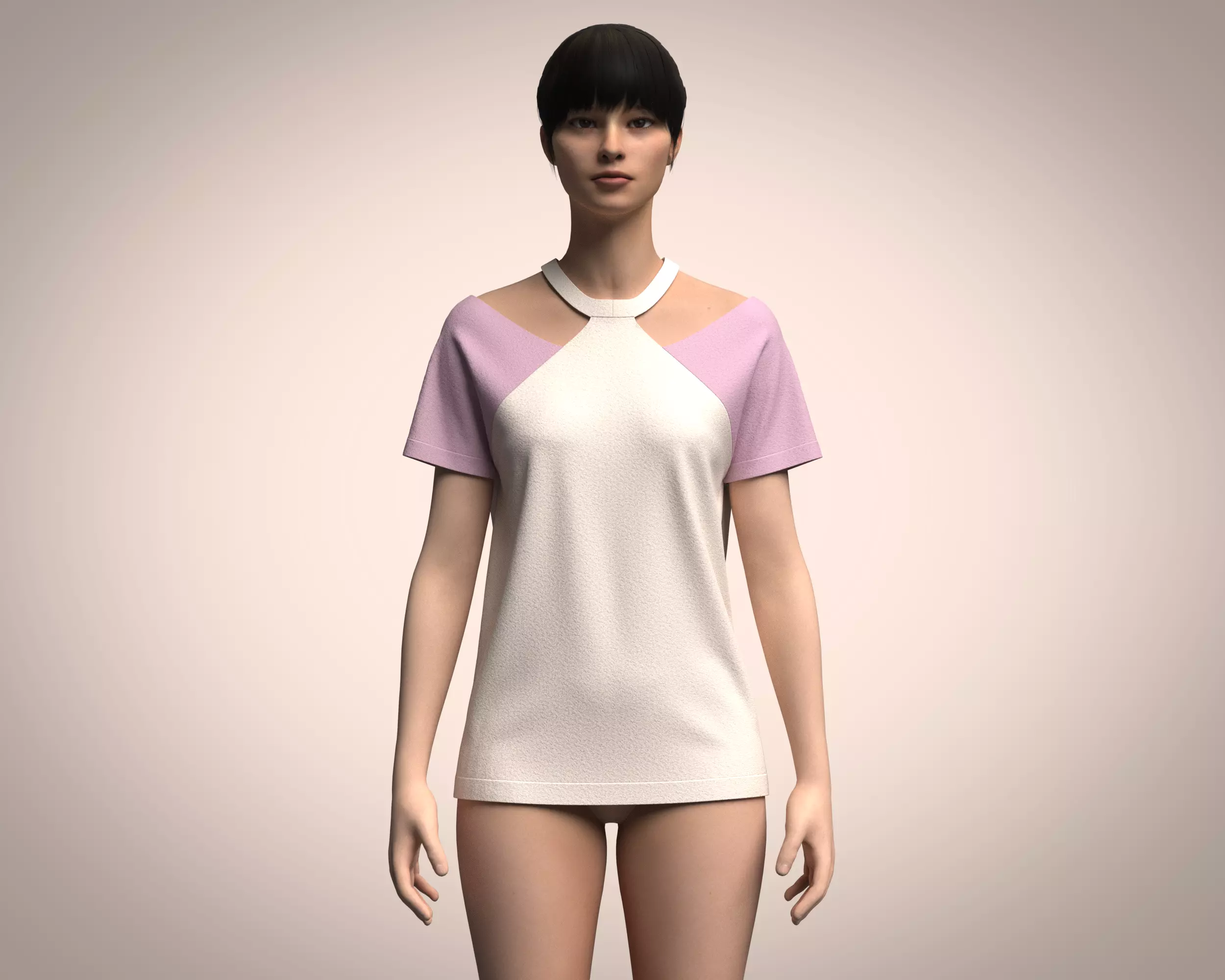 Ladies Pink Tops 3D model_0