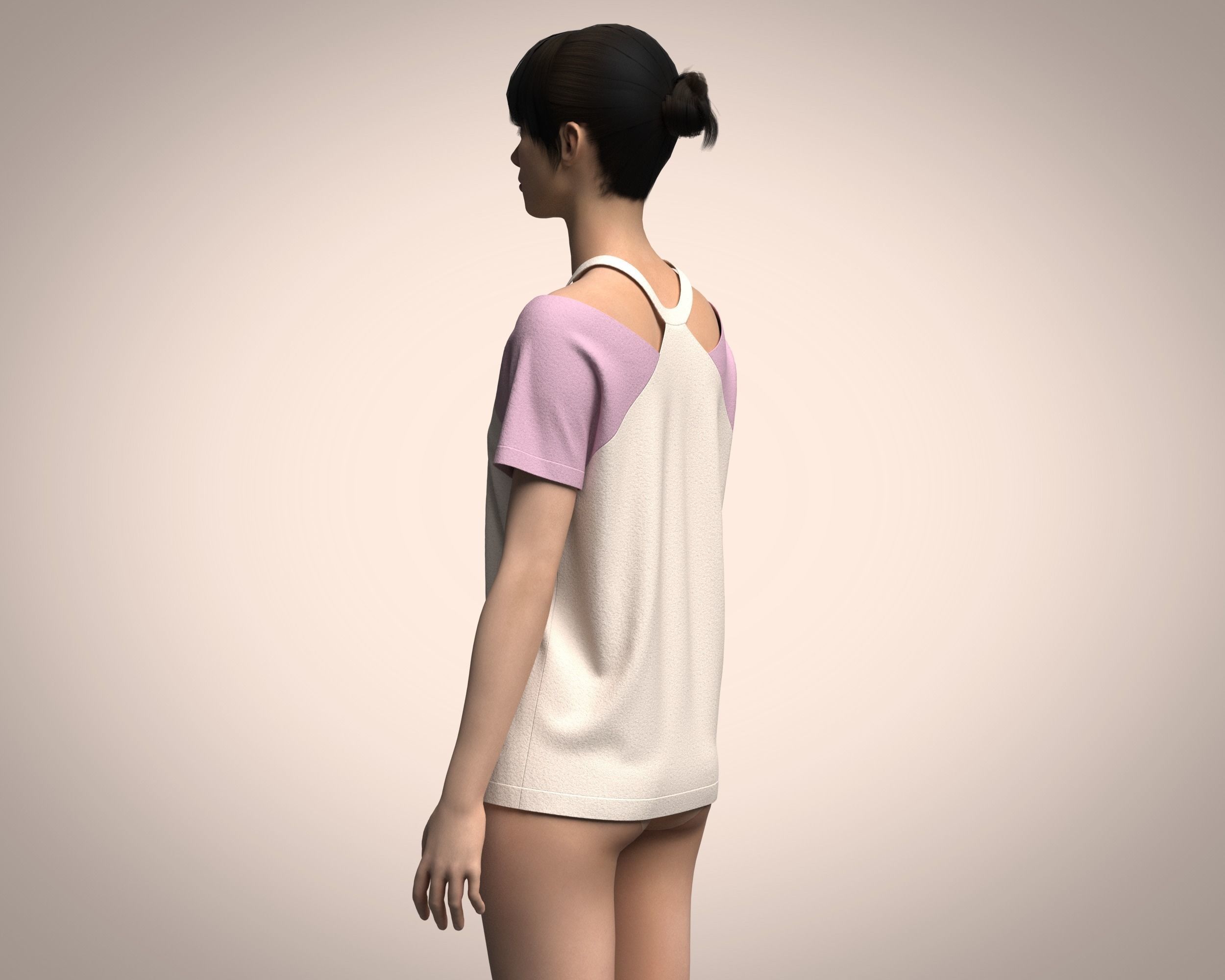 Ladies Pink Tops 3D model_5