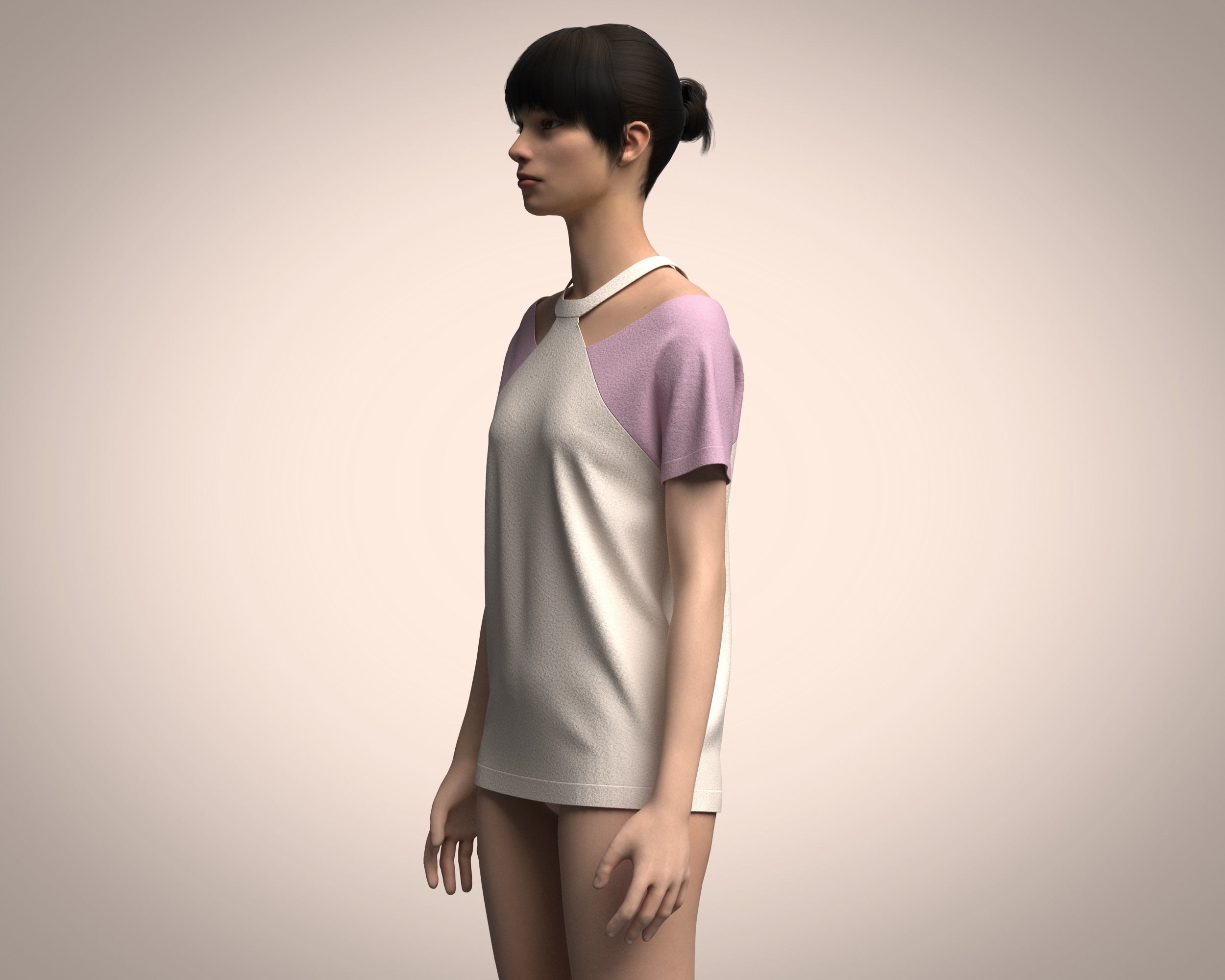 Ladies Pink Tops 3D model_6