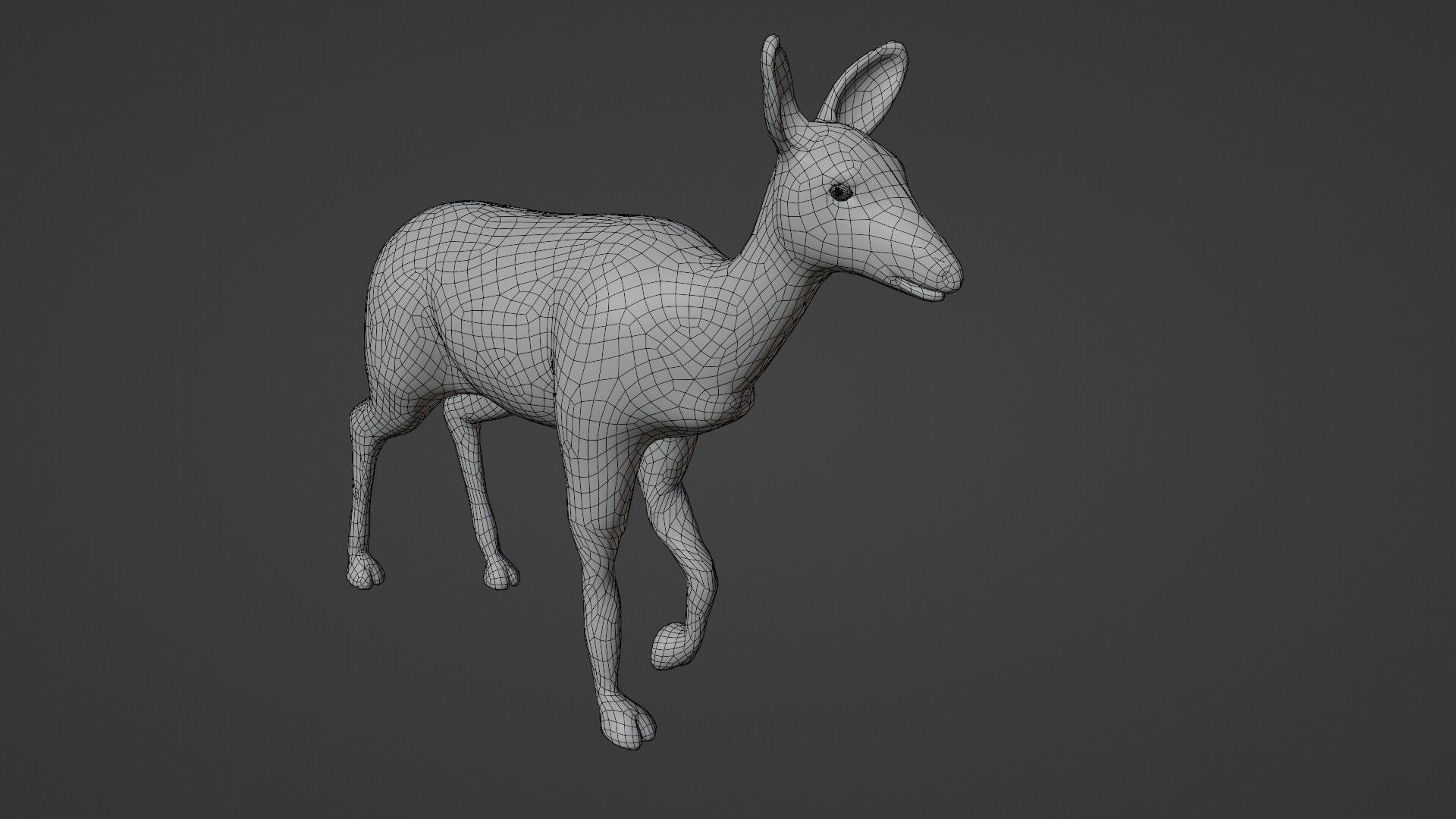 white doe animated Low-poly 3D model_4