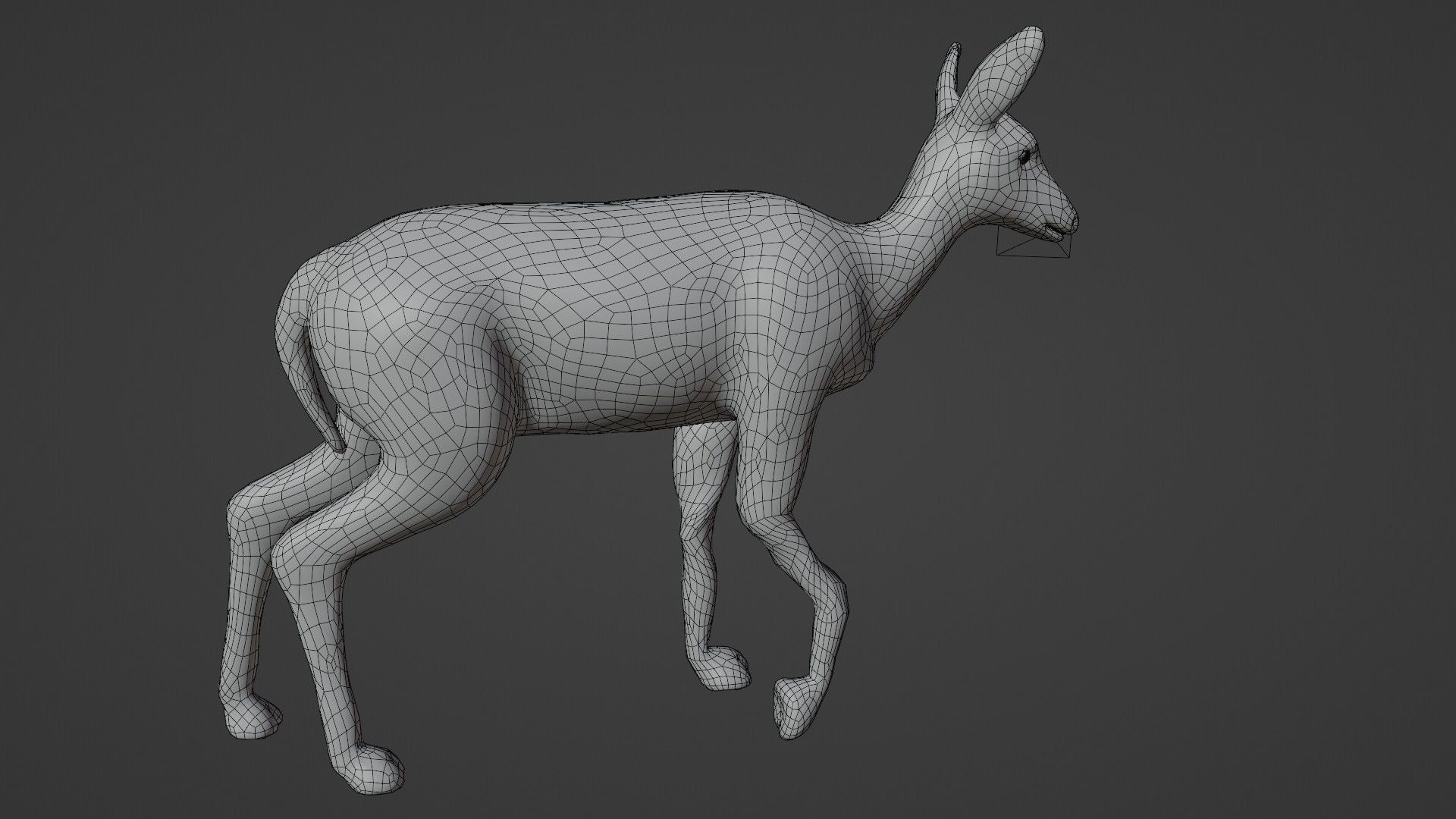 white doe animated Low-poly 3D model_2