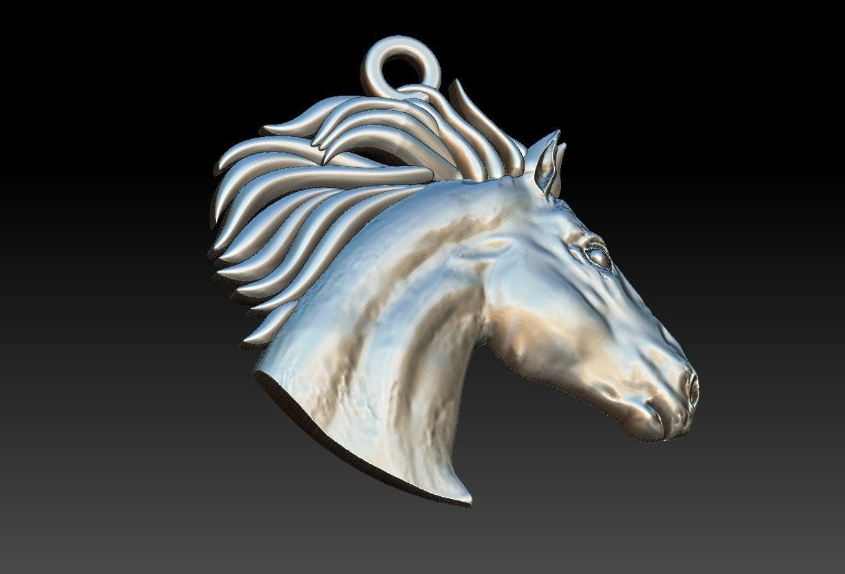 Horse Head Pendant 3D print model_6