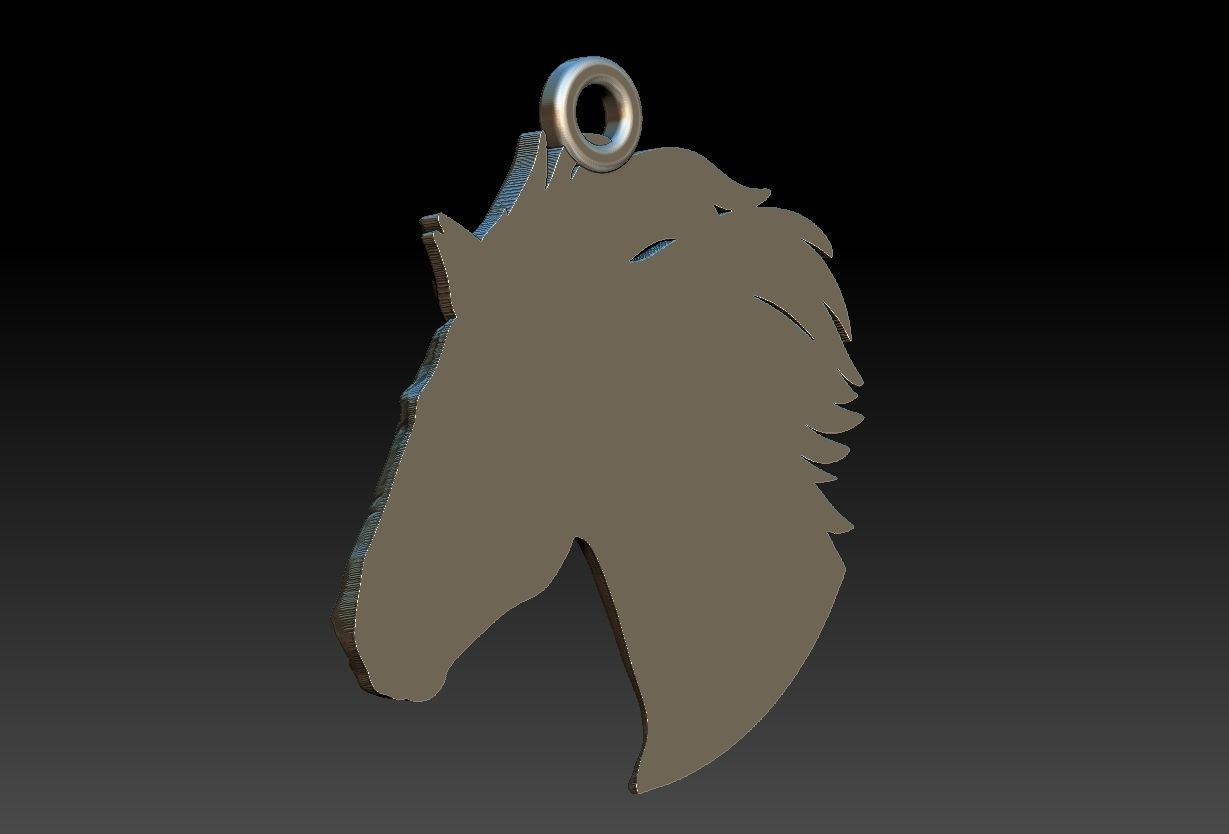 Horse Head Pendant 3D print model_2