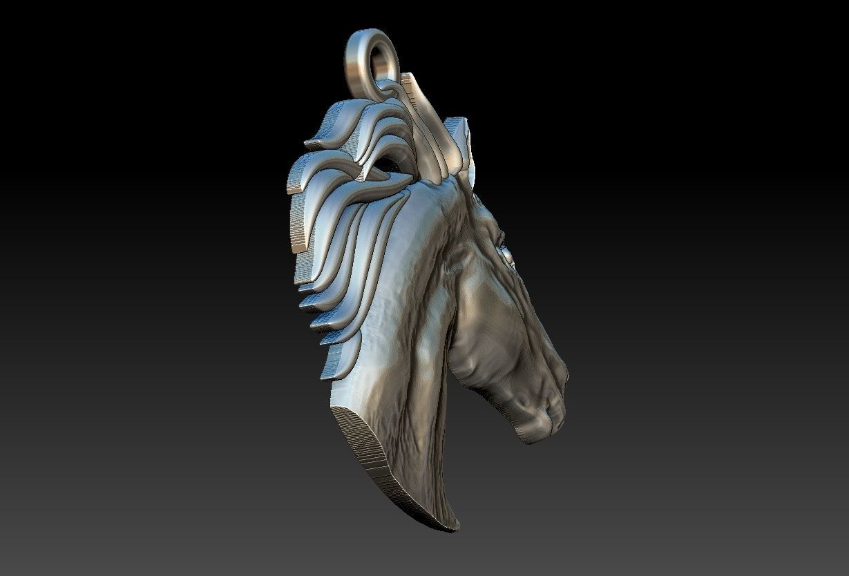 Horse Head Pendant 3D print model_4