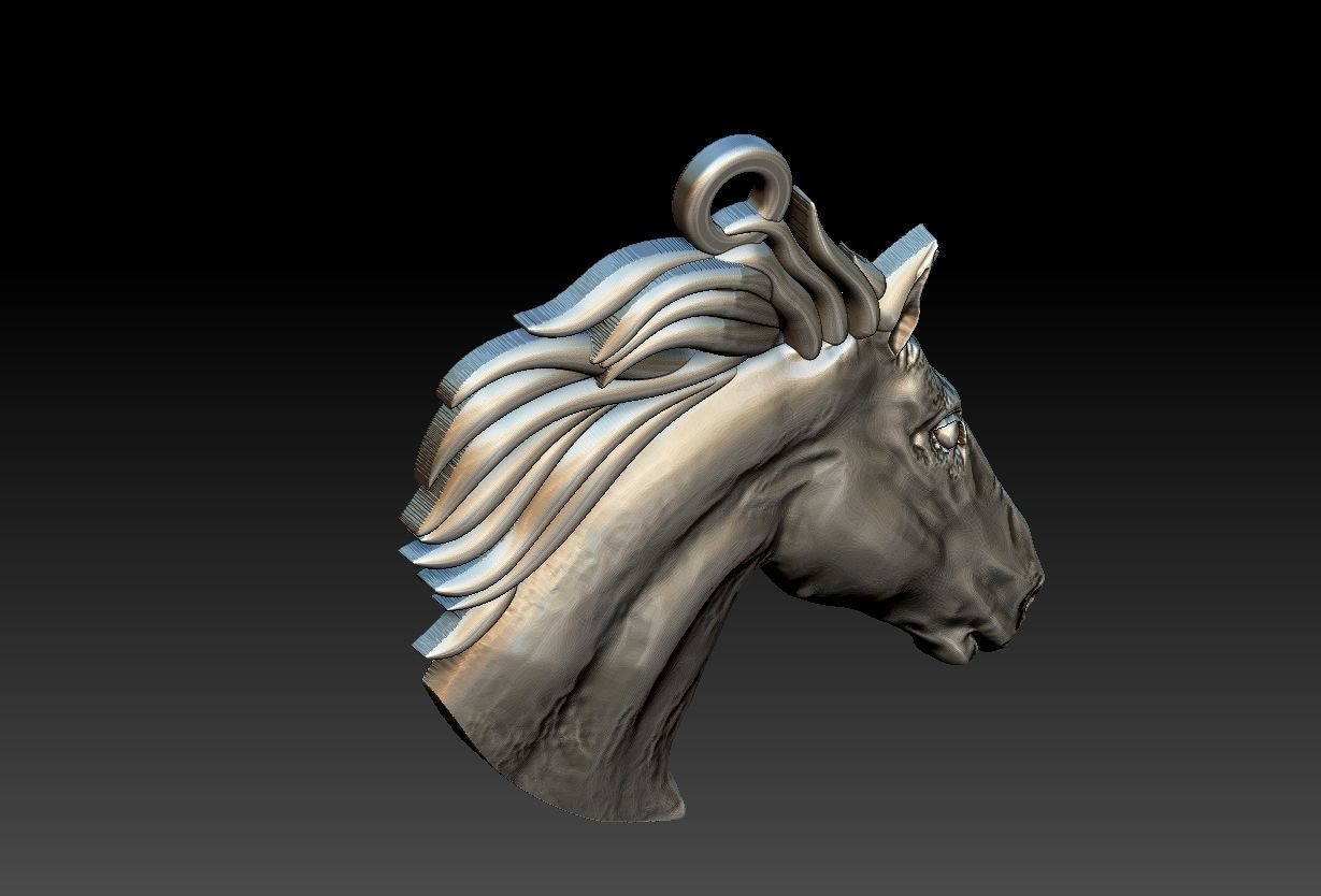 Horse Head Pendant 3D print model_8