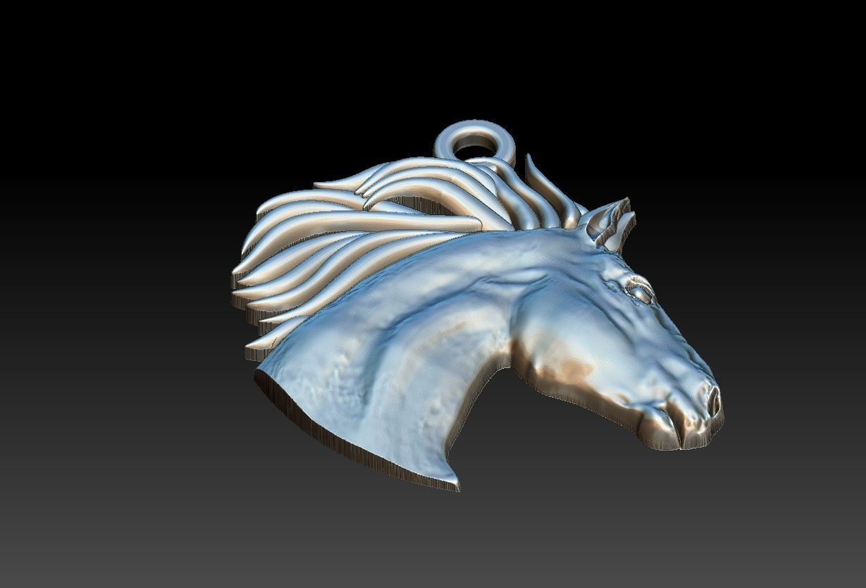 Horse Head Pendant 3D print model_7
