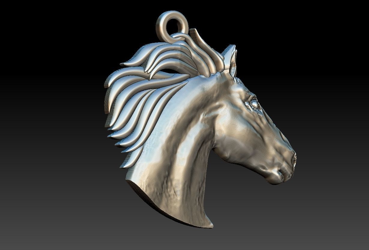 Horse Head Pendant 3D print model_5