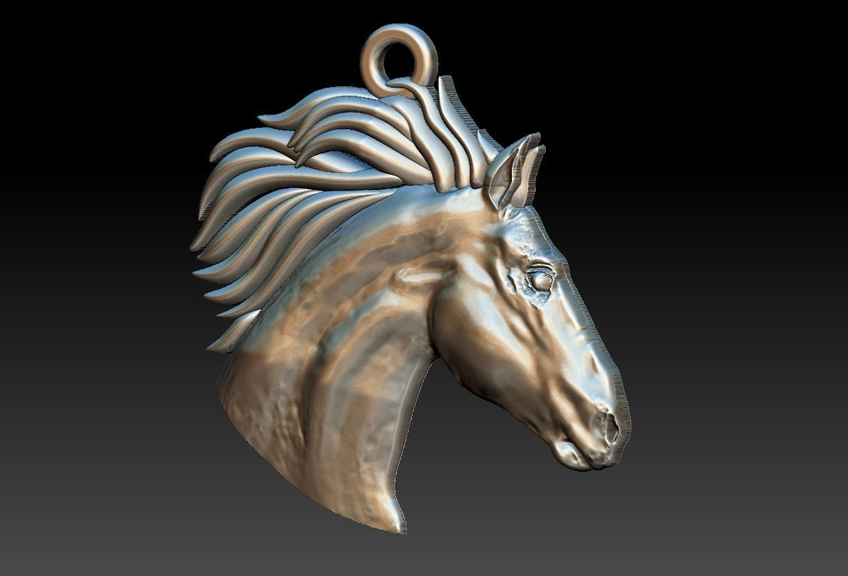 Horse Head Pendant 3D print model_1