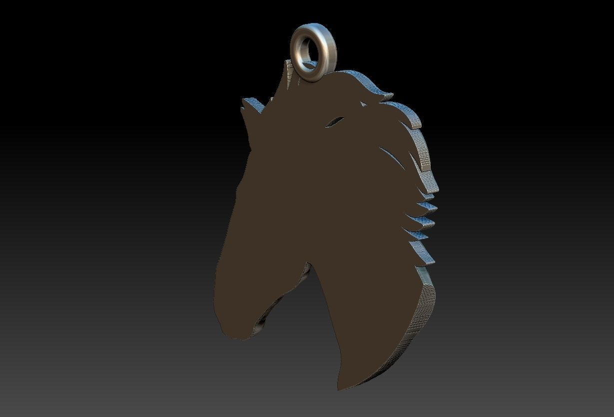 Horse Head Pendant 3D print model_3
