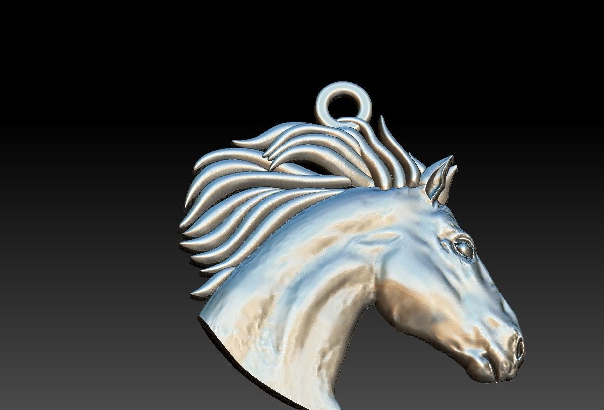 Horse Head Pendant 3D print model_9