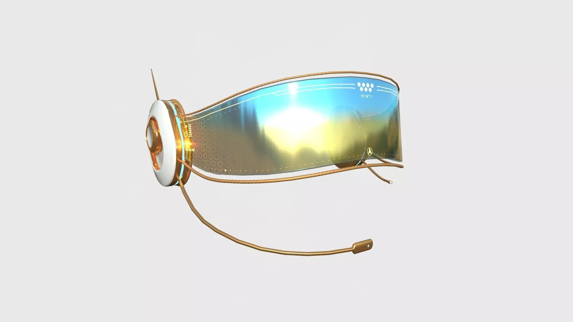 SciFi Glasses H09 Blue Orange - Character Design Fashion Low-poly 3D model_0