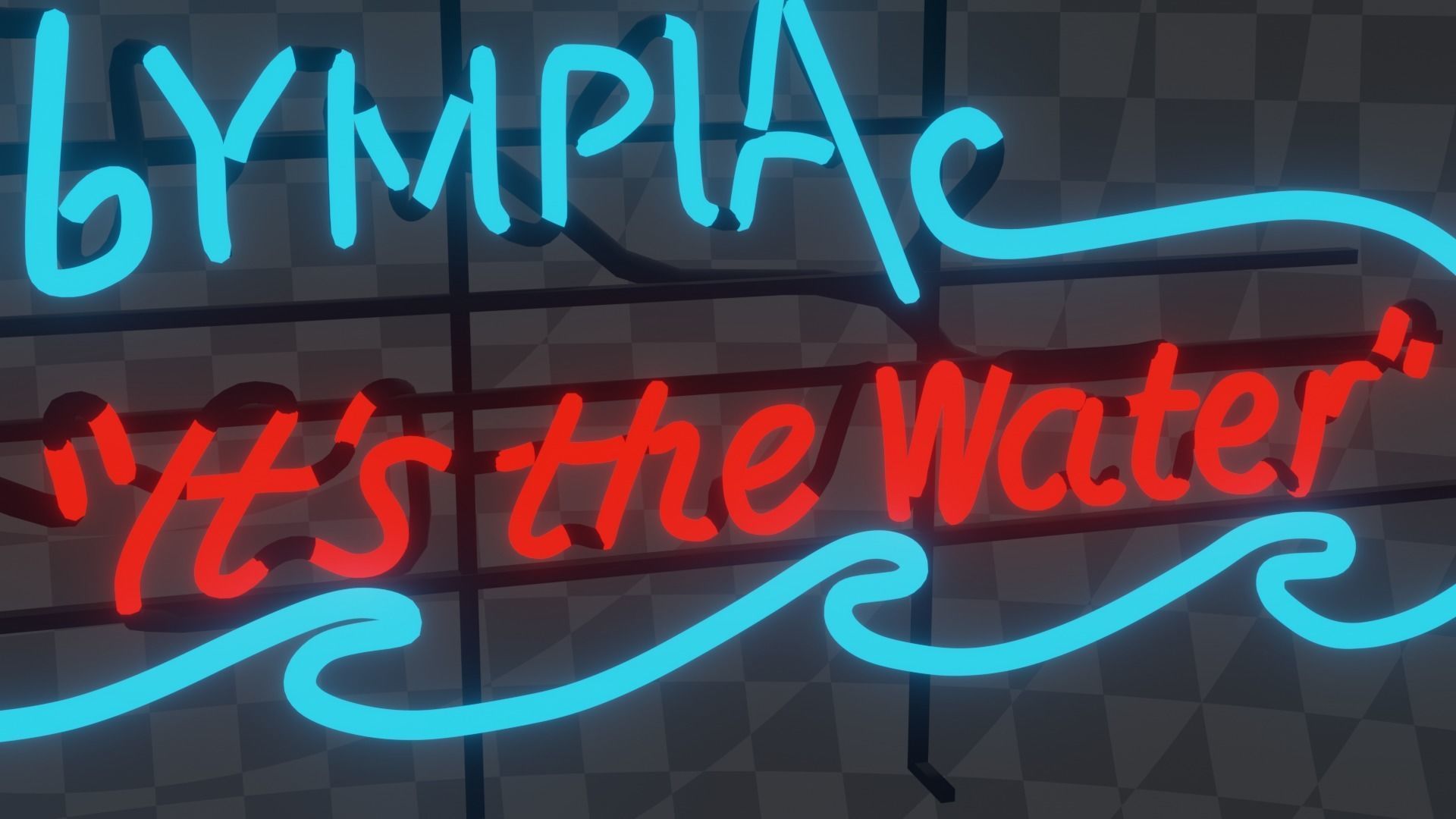 Neon Sign - Olympia Brewing Company Low-poly 3D model_2