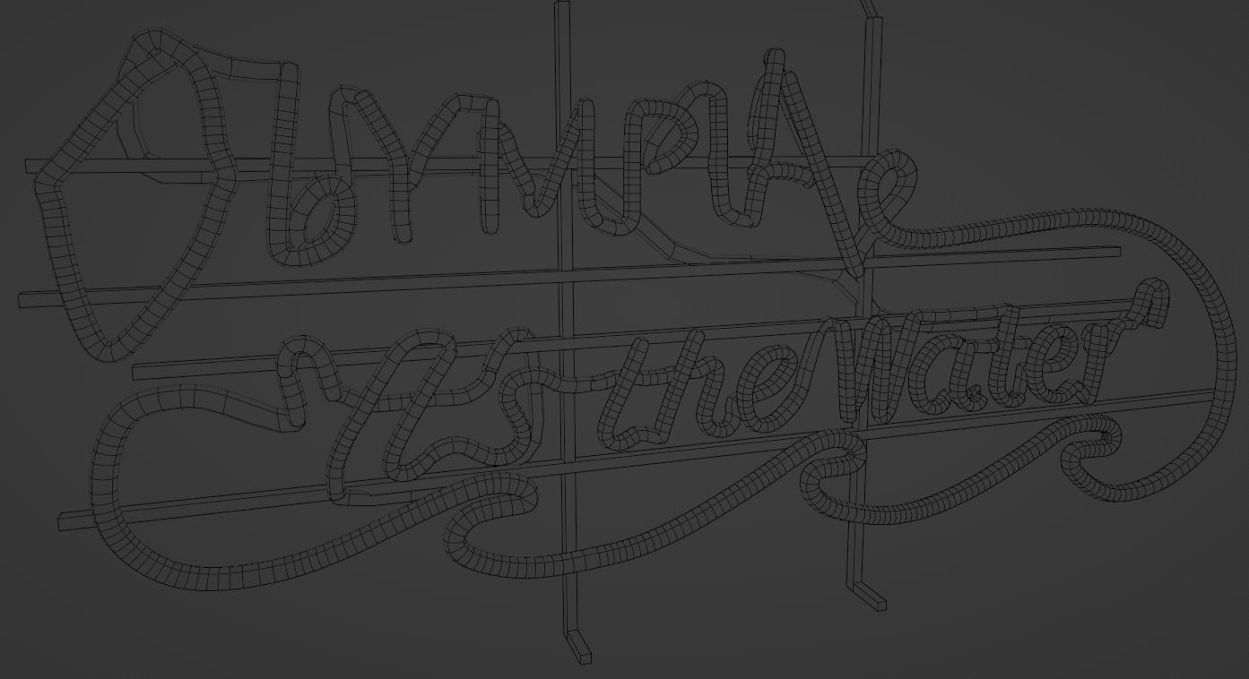 Neon Sign - Olympia Brewing Company Low-poly 3D model_7