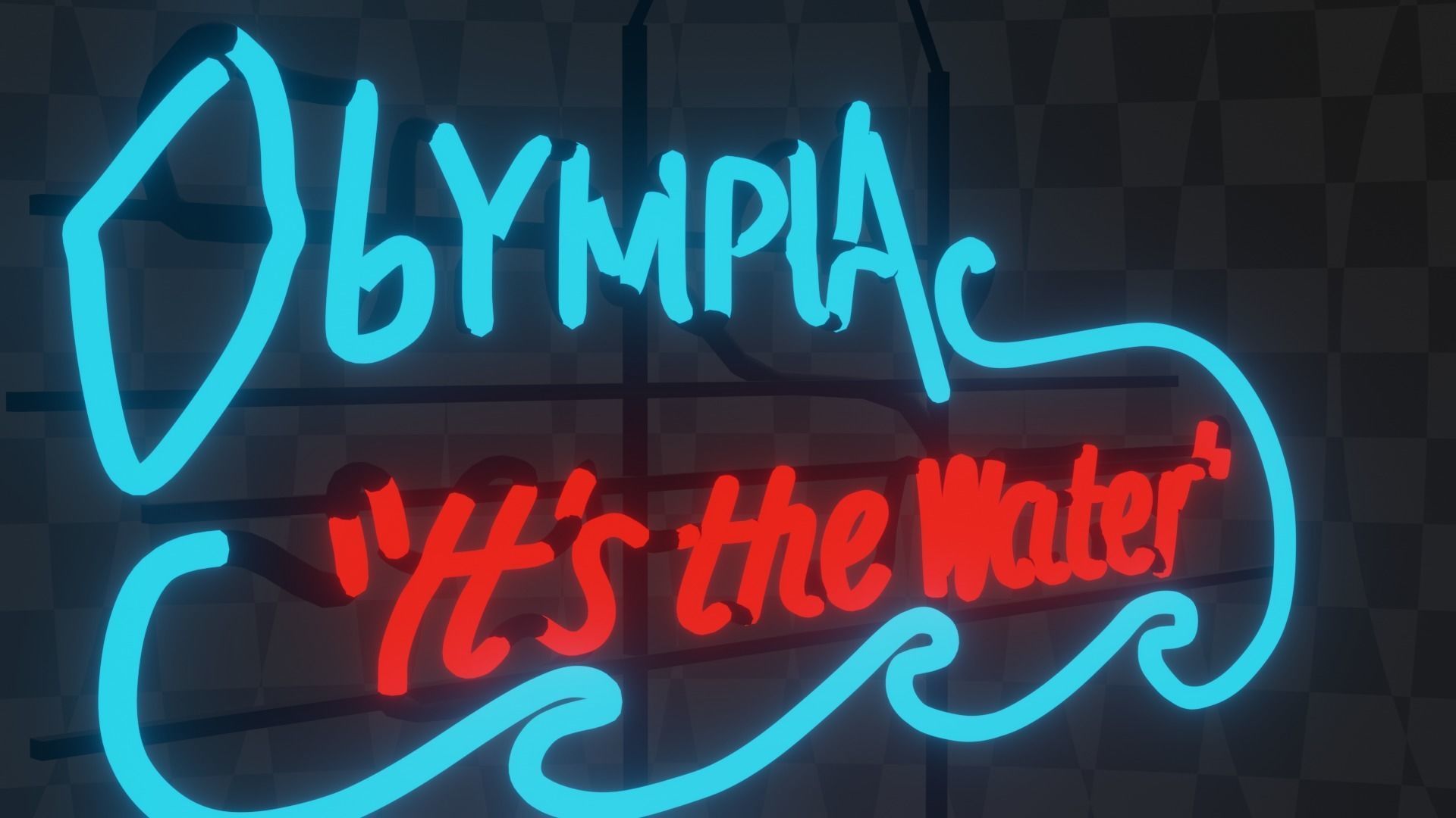 Neon Sign - Olympia Brewing Company Low-poly 3D model_1