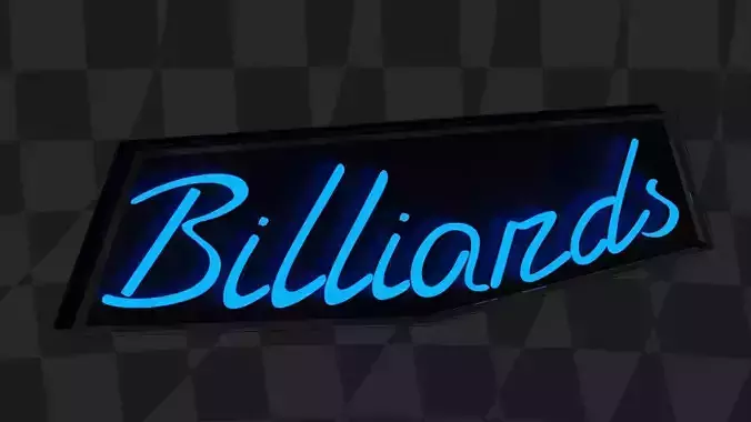 Neon Sign - Billiards Low-poly 3D model