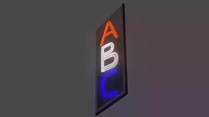Neon Sign - ABC Low-poly 3D model