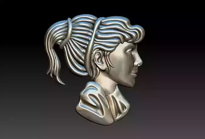 Profile Woman Relief 3D print model