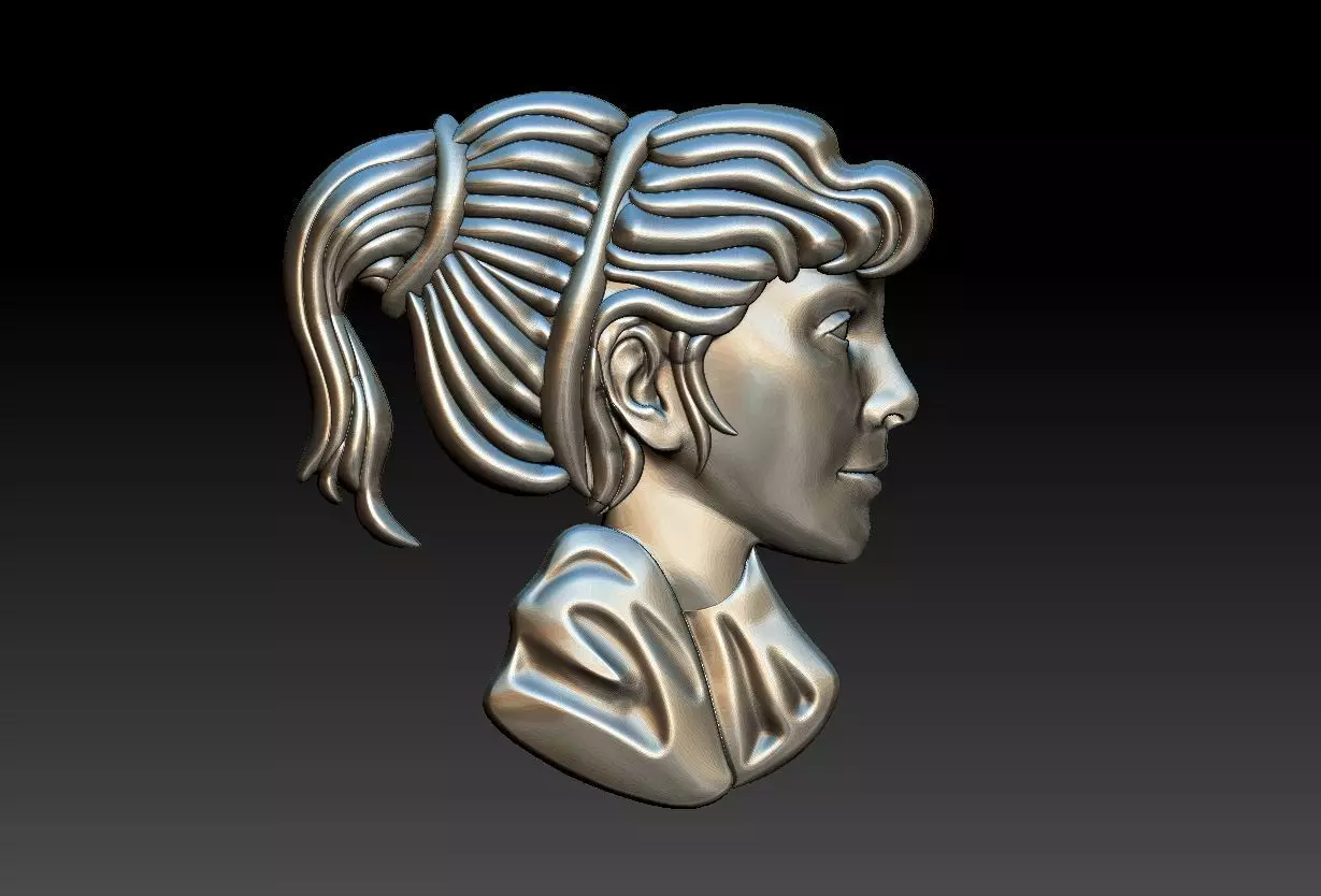 Profile Woman Relief 3D print model