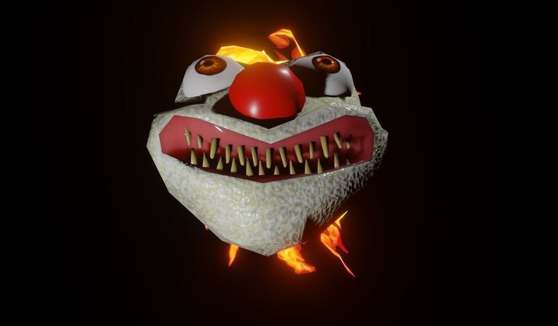 Fire Clown Extreme Low Poly - Palhaco de Fogo Low-poly 3D model_8