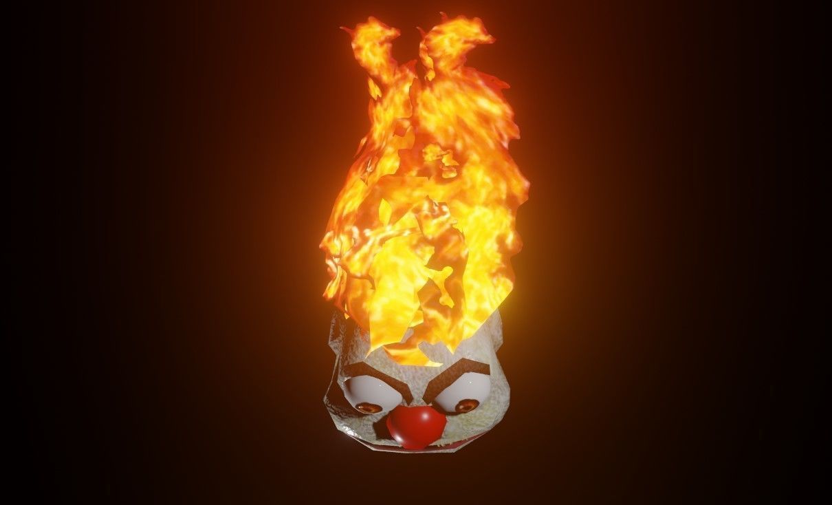 Fire Clown Extreme Low Poly - Palhaco de Fogo Low-poly 3D model_9