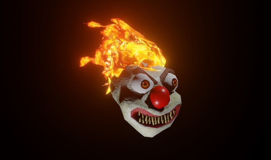 Fire Clown Extreme Low Poly - Palhaco de Fogo Low-poly 3D model_7
