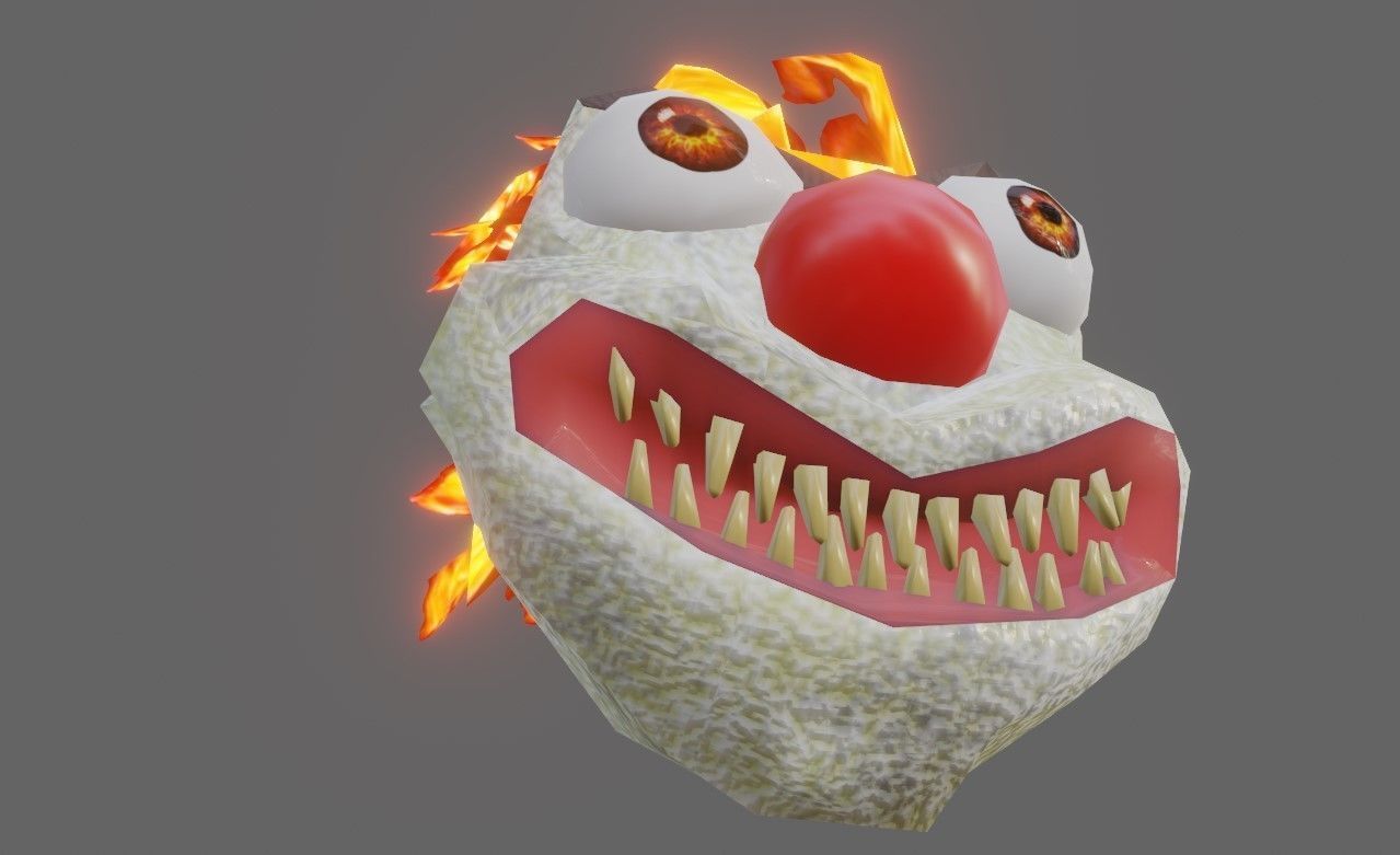 Fire Clown Extreme Low Poly - Palhaco de Fogo Low-poly 3D model_13