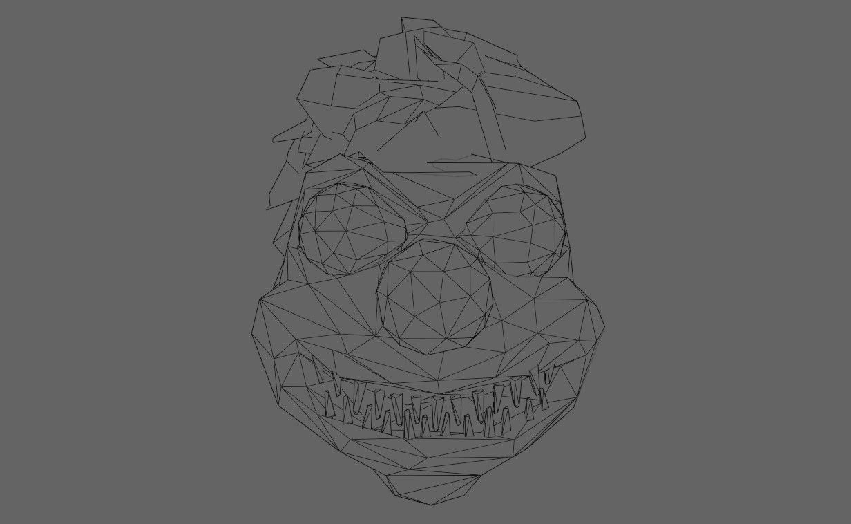 Fire Clown Extreme Low Poly - Palhaco de Fogo Low-poly 3D model_21