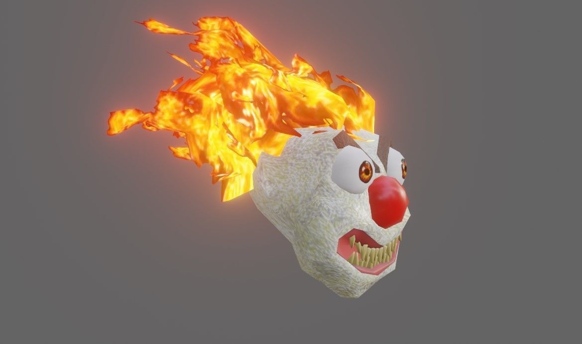Fire Clown Extreme Low Poly - Palhaco de Fogo Low-poly 3D model_12