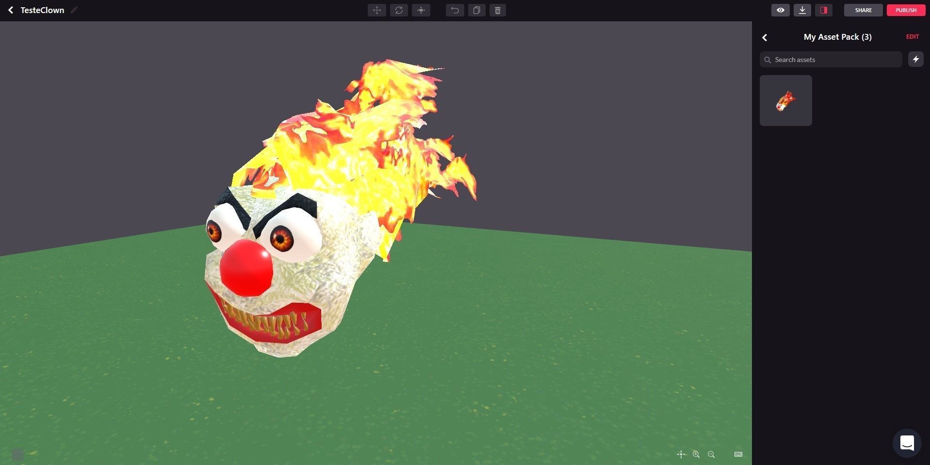 Fire Clown Extreme Low Poly - Palhaco de Fogo Low-poly 3D model_25