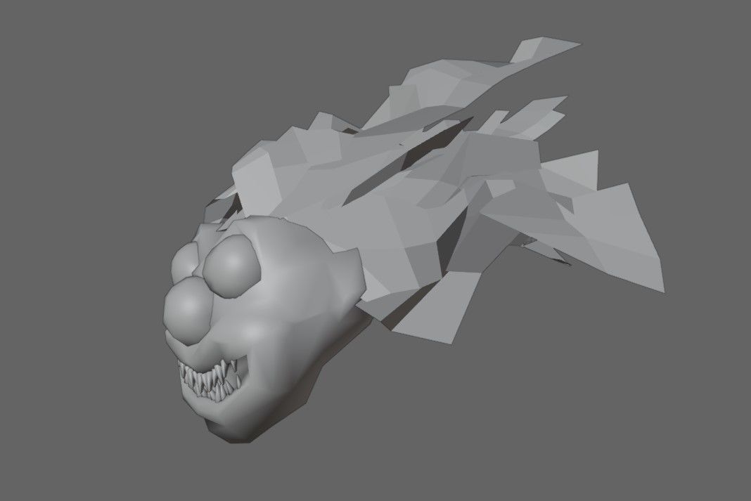 Fire Clown Extreme Low Poly - Palhaco de Fogo Low-poly 3D model_16