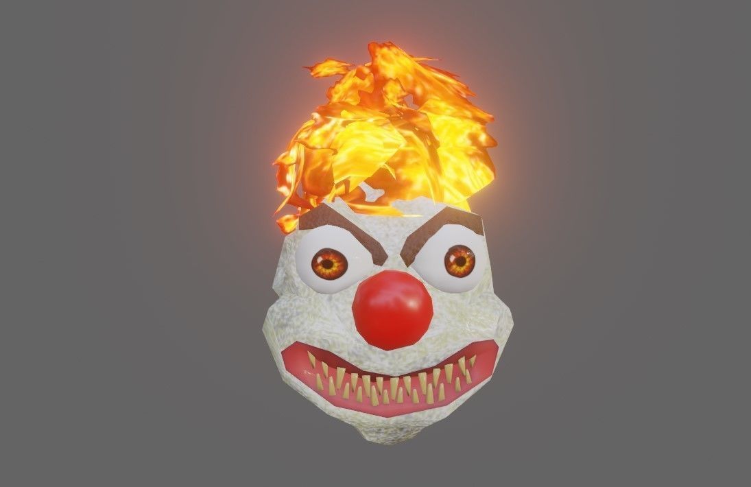 Fire Clown Extreme Low Poly - Palhaco de Fogo Low-poly 3D model_11