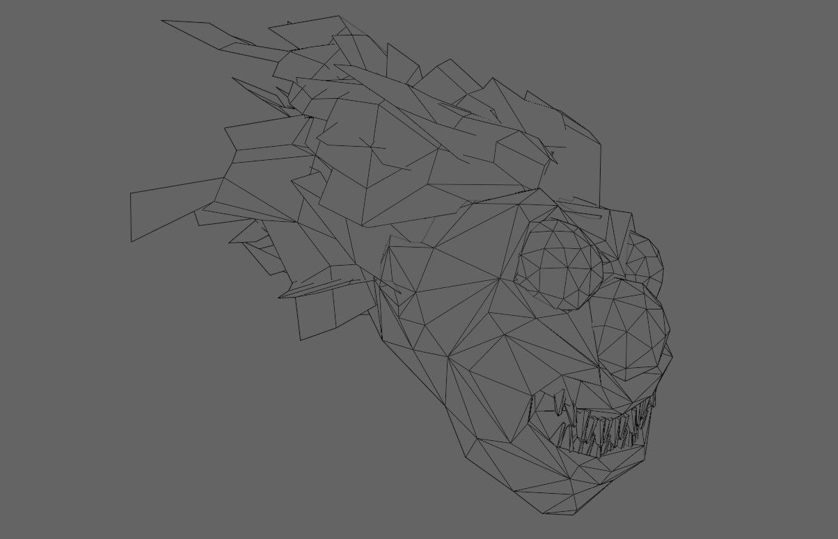 Fire Clown Extreme Low Poly - Palhaco de Fogo Low-poly 3D model_22