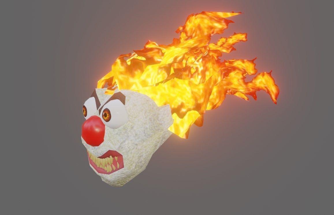 Fire Clown Extreme Low Poly - Palhaco de Fogo Low-poly 3D model_10