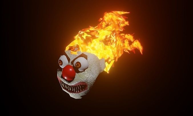 Fire Clown Extreme Low Poly - Palhaco de Fogo Low-poly 3D model