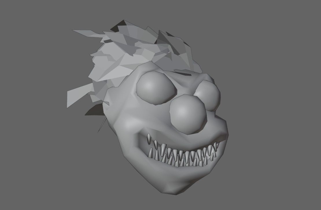 Fire Clown Extreme Low Poly - Palhaco de Fogo Low-poly 3D model_15