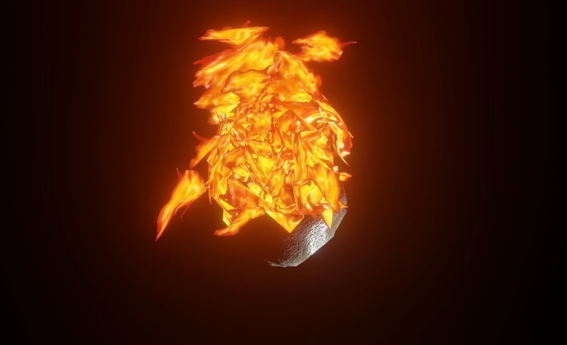 Fire Clown Extreme Low Poly - Palhaco de Fogo Low-poly 3D model_5
