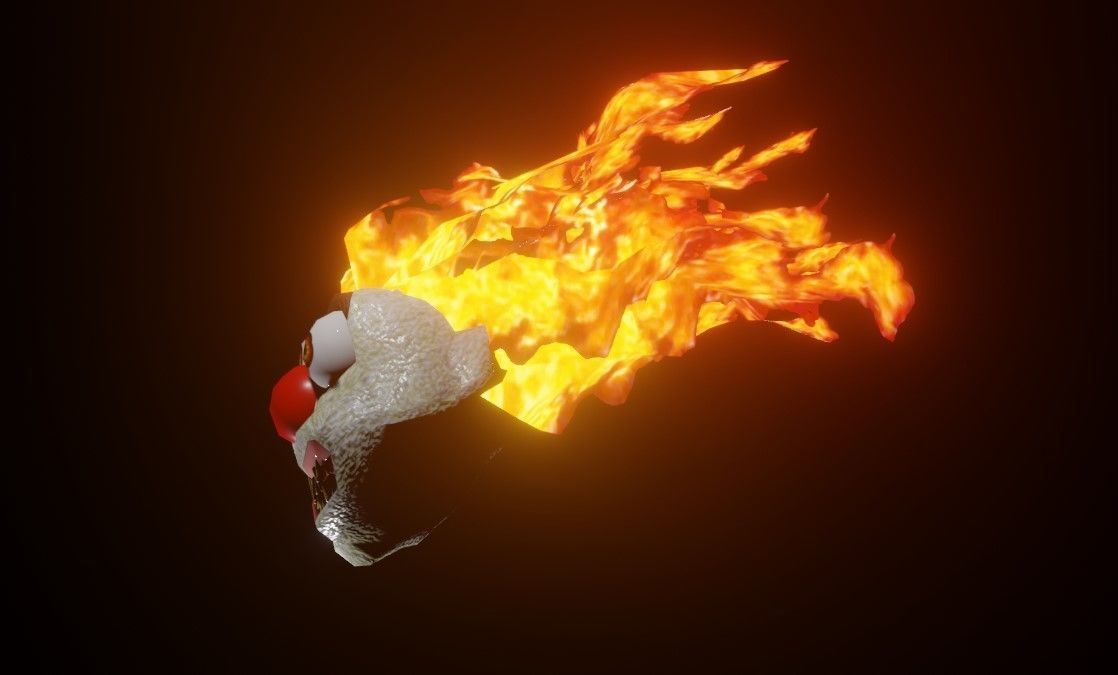 Fire Clown Extreme Low Poly - Palhaco de Fogo Low-poly 3D model_3