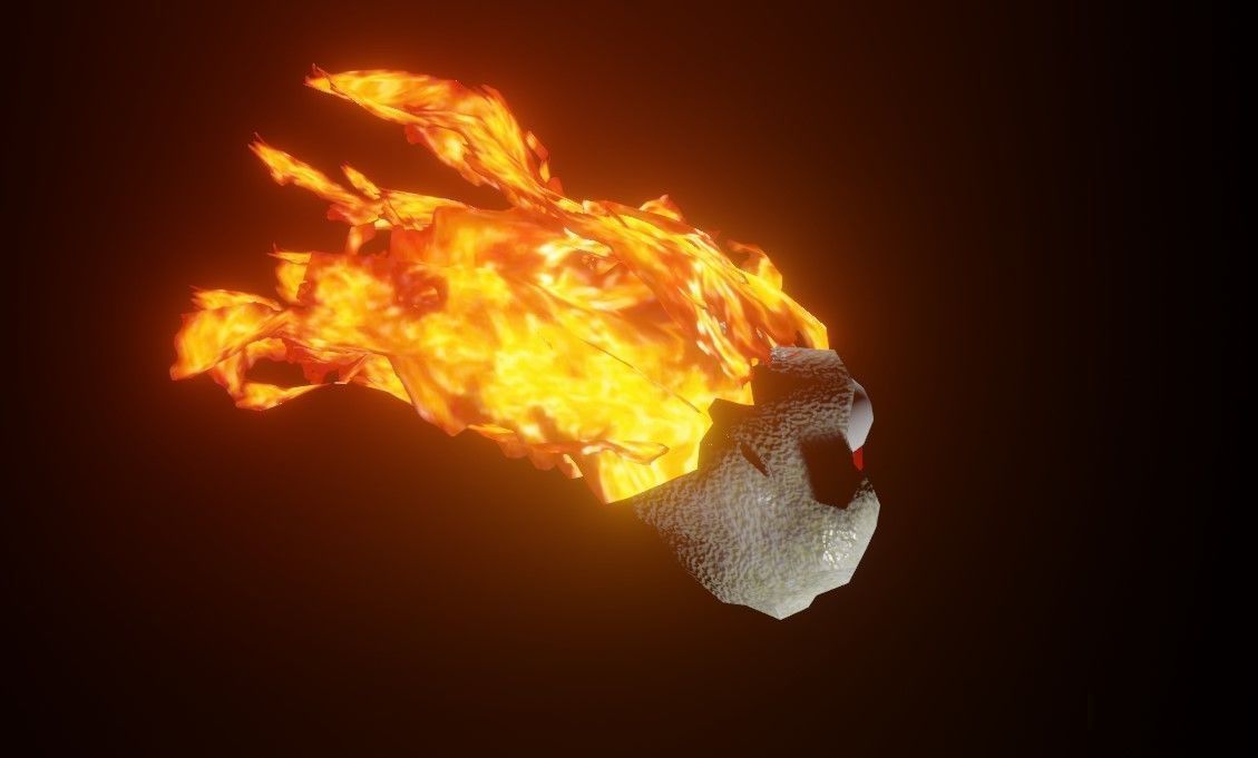Fire Clown Extreme Low Poly - Palhaco de Fogo Low-poly 3D model_6