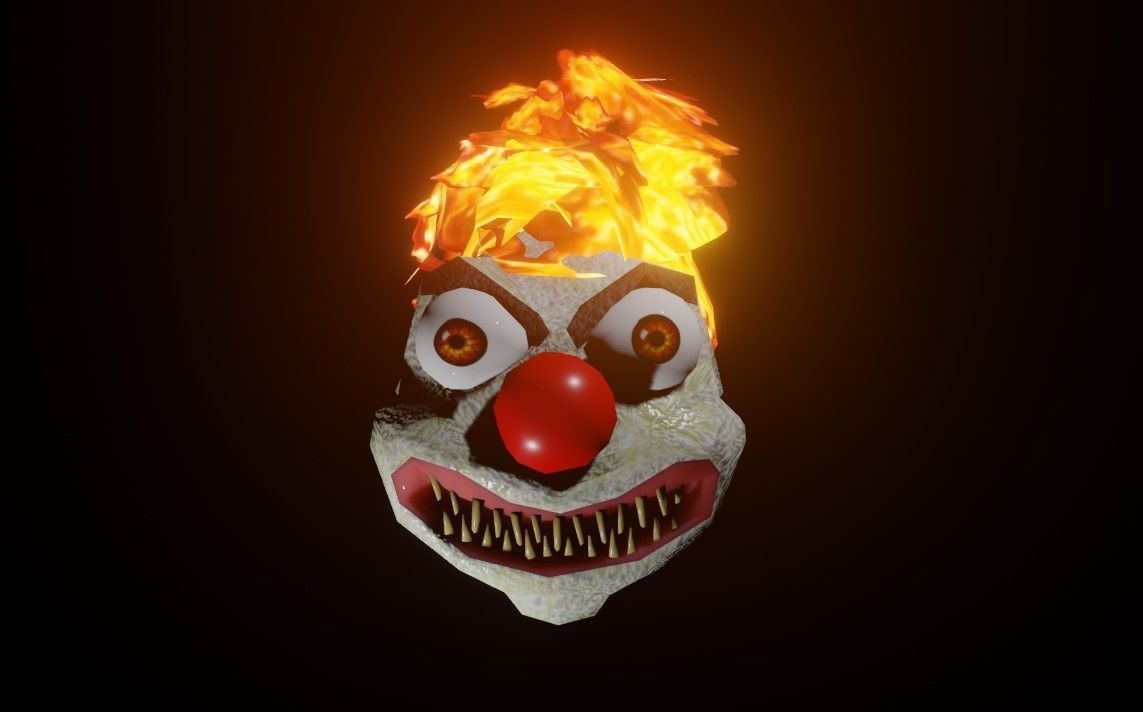 Fire Clown Extreme Low Poly - Palhaco de Fogo Low-poly 3D model_2