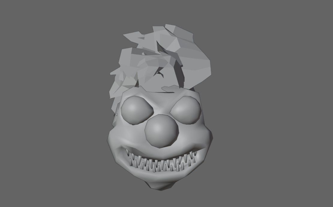 Fire Clown Extreme Low Poly - Palhaco de Fogo Low-poly 3D model_17