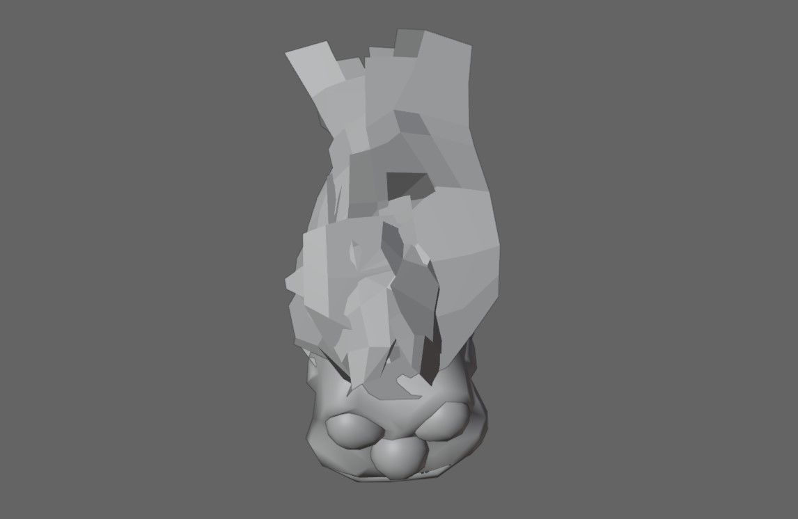 Fire Clown Extreme Low Poly - Palhaco de Fogo Low-poly 3D model_19