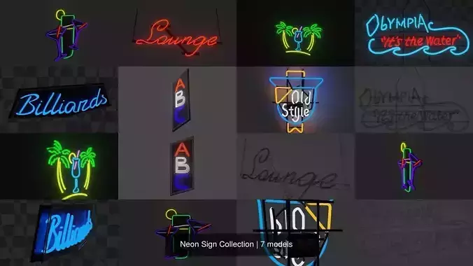 Neon Signs 3D Model Collection