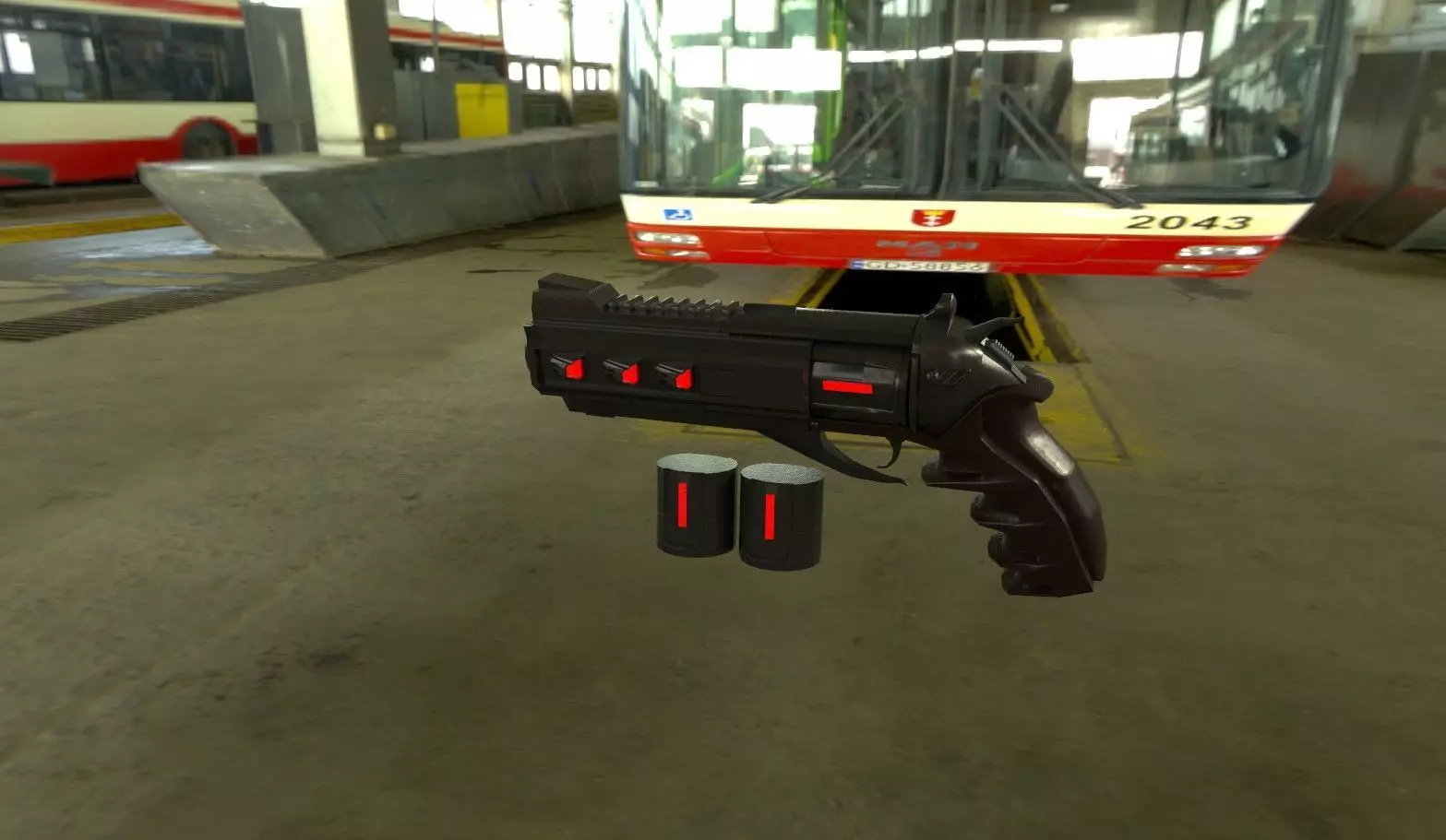 Sci-fi Gun with amo Low-poly 3D model_0