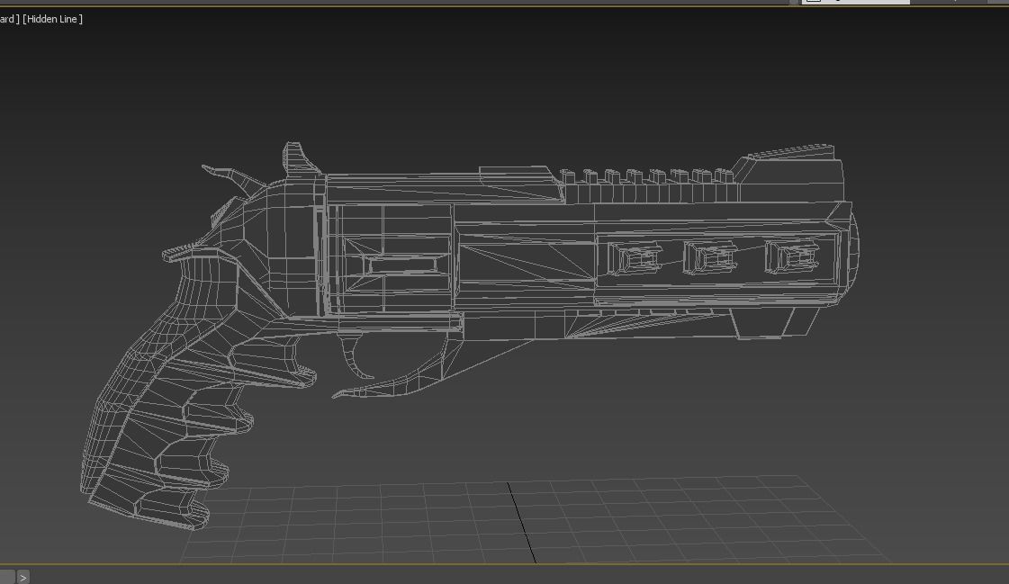 Sci-fi Gun with amo Low-poly 3D model_8