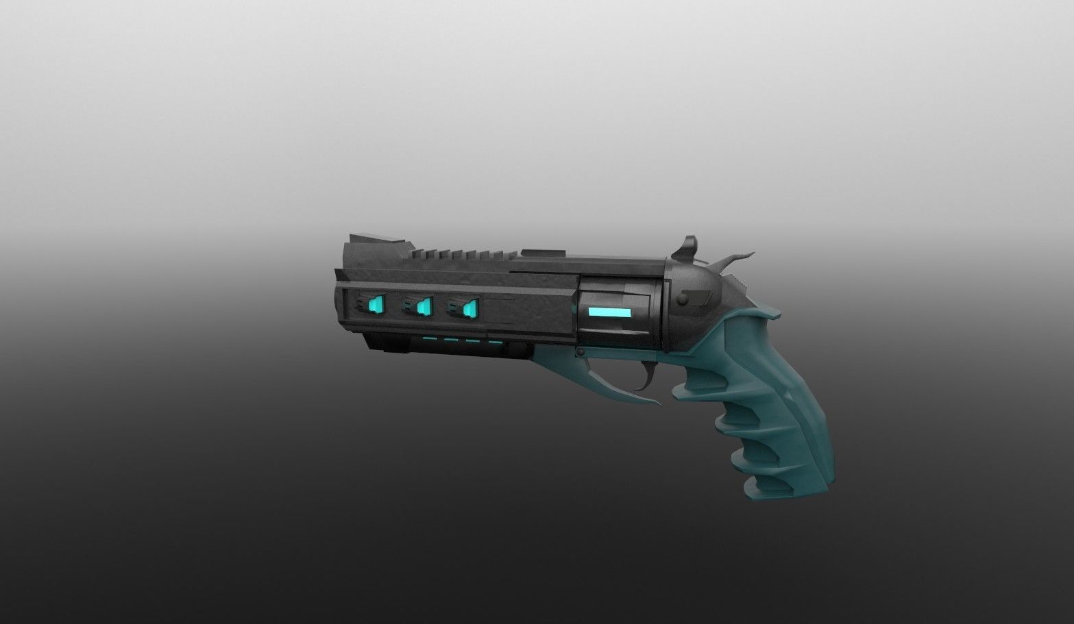 Sci-fi Gun with amo Low-poly 3D model_2