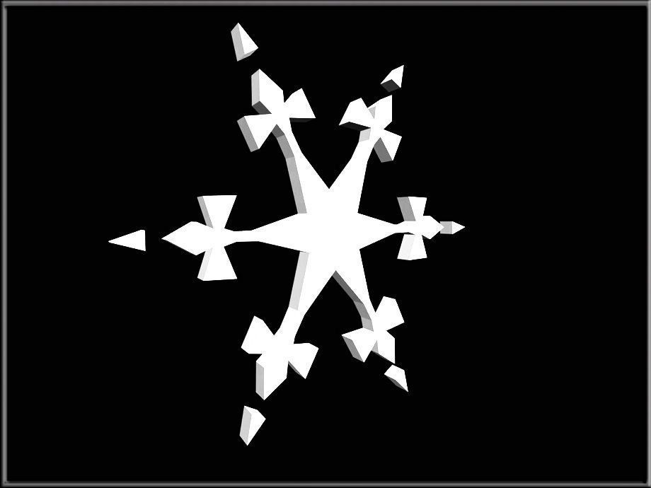 Snowflake 10 Low-poly 3D model_4