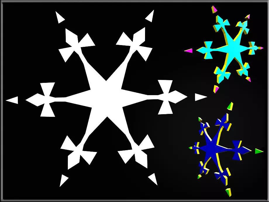 Snowflake 10 Low-poly 3D model_0