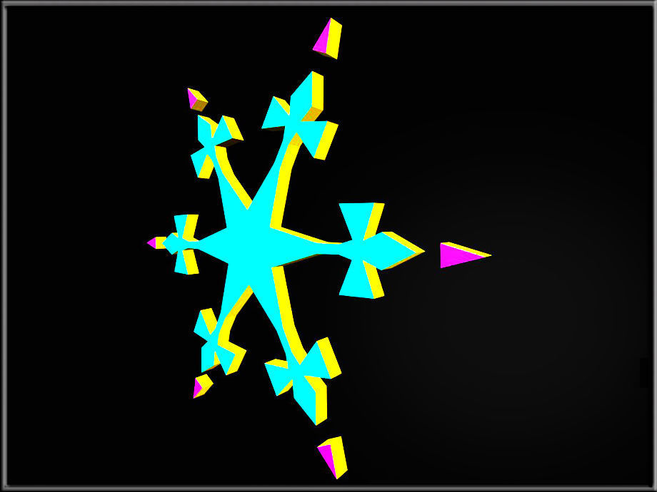 Snowflake 10 Low-poly 3D model_2